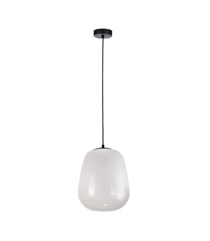 Smoky Dome Pendant Ceiling Light White, Black, 26cm, 1x E27