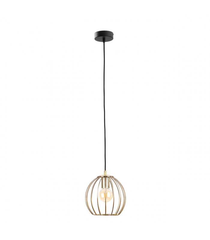 Globe Wire Frame Pendant Ceiling Light Black, Gold, 15cm, 1x E27