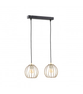 Globe Bar Pendant Ceiling Light Black, Gold, 50cm, 2x E27