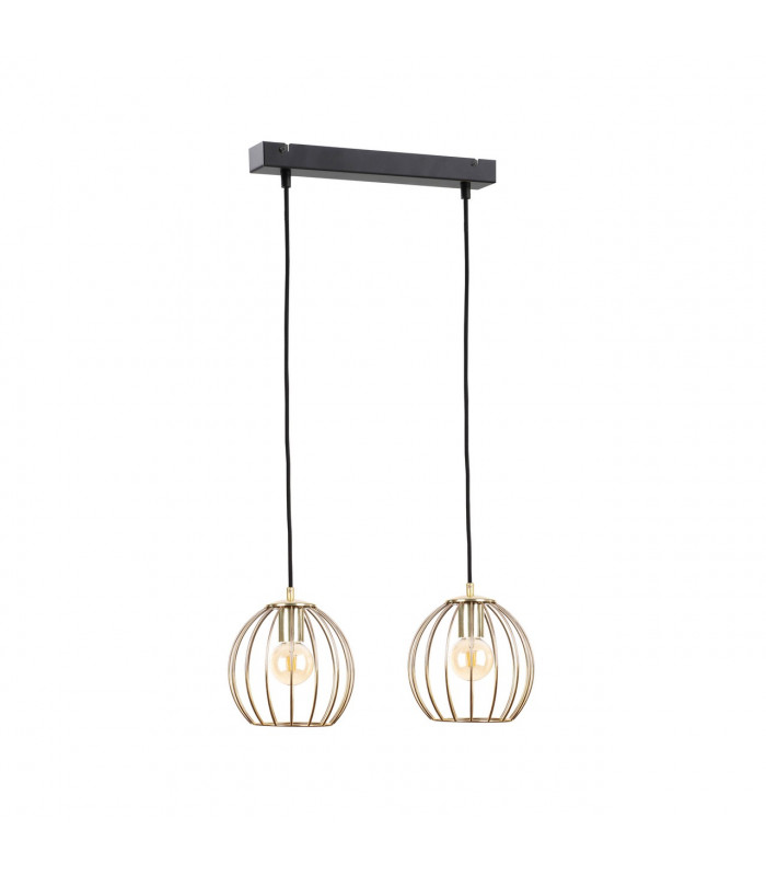 Globe Bar Pendant Ceiling Light Black, Gold, 50cm, 2x E27