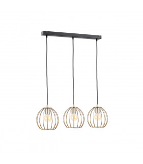 Globe Bar Pendant Ceiling Light Black, Gold, 60cm, 3x E27