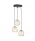 Globe Cluster Pendant Ceiling Light Black, Gold, 30cm, 3x E27