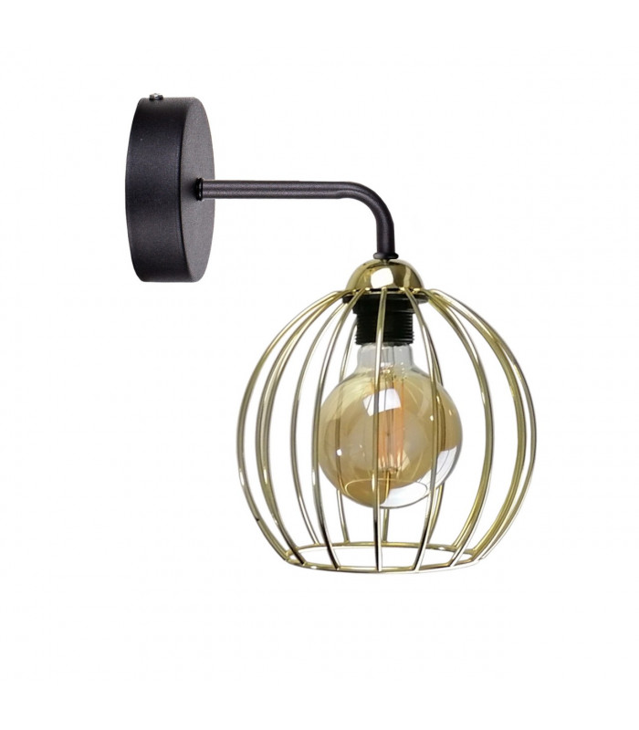 Mig Wall Lamp Black, Gold, 23cm, 1x E27