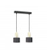 Luce Bar Pendant Ceiling Light Black, Gold, 50cm, 2x E27