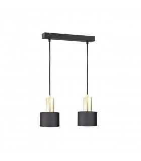 Luce Bar Pendant Ceiling Light Black, Gold, 50cm, 2x E27