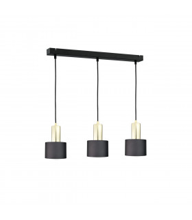 Luce Bar Pendant Ceiling Light Black, Gold, 60cm, 3x E27