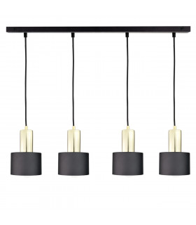 Luce Bar Pendant Ceiling Light Black, Gold, 100cm, 4x E27