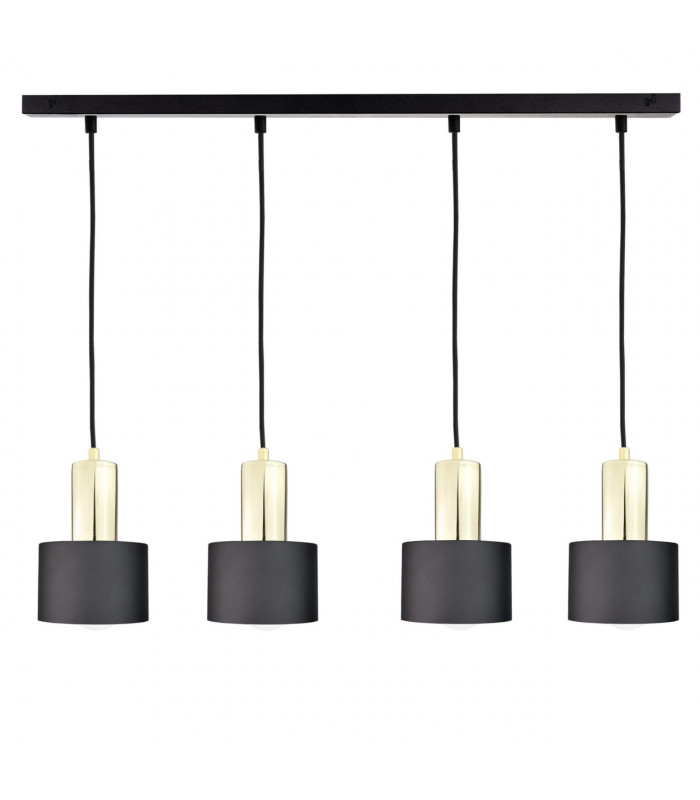 Luce Bar Pendant Ceiling Light Black, Gold, 100cm, 4x E27