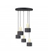 Luce Cluster Pendant Ceiling Light Black, Gold, 45cm, 5x E27