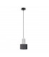 Luce Cylindrical Pendant Ceiling Light Black, Silver, 15cm, 1x E27