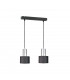 Luce Bar Pendant Ceiling Light Black, Silver, 50cm, 2x E27