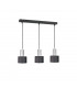 Luce Bar Pendant Ceiling Light Black, Silver, 60cm, 3x E27