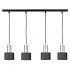 Luce Bar Pendant Ceiling Light Black, Silver, 100cm, 4x E27