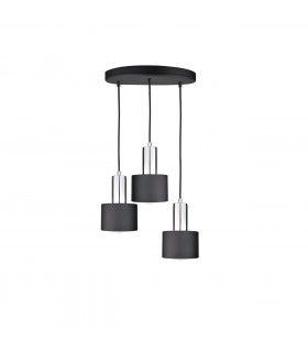 Luce Cluster Pendant Ceiling Light Black, Silver, 30cm, 3x E27