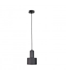 Luce Cylindrical Pendant Ceiling Light Black, 15cm, 1x E27