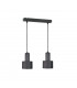 Luce Bar Pendant Ceiling Light Black, 50cm, 2x E27
