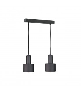 Luce Bar Pendant Ceiling Light Black, 50cm, 2x E27