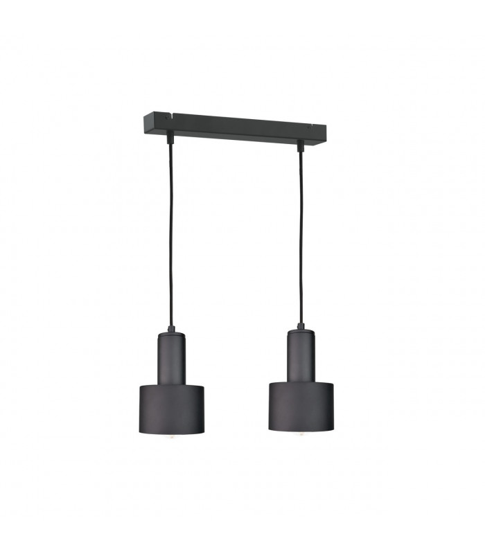 Luce Bar Pendant Ceiling Light Black, 50cm, 2x E27