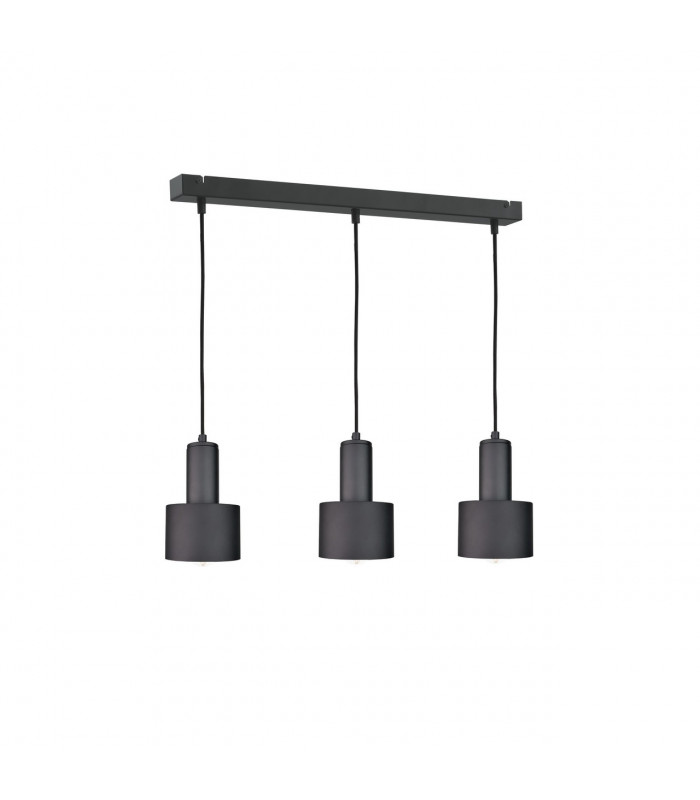 Luce Bar Pendant Ceiling Light Black, 60cm, 3x E27