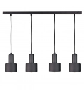 Luce Bar Pendant Ceiling Light Black, 100cm, 4x E27