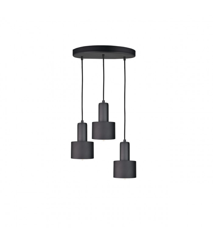 Luce Cluster Pendant Ceiling Light Black, 30cm, 3x E27