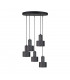 Luce Cluster Pendant Ceiling Light Black, 45cm, 5x E27