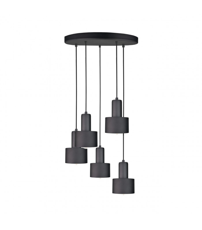 Luce Cluster Pendant Ceiling Light Black, 45cm, 5x E27