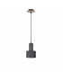 Luce Cylindrical Pendant Ceiling Light Black, Wood, 15cm, 1x E27