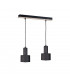 Luce Bar Pendant Ceiling Light Black, Wood, 50cm, 2x E27