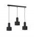 Luce Bar Pendant Ceiling Light Black, Wood, 60cm, 3x E27