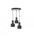 Luce Cluster Pendant Ceiling Light Black, Wood, 30cm, 3x E27
