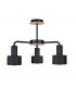 Luce Multi Arm Semi Flush Ceiling Light Black, Wood, 44cm, 3x E27