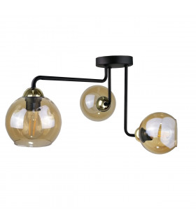 Monde Multi Arm Semi Flush Ceiling Light Gold, 50cm, 3x E27