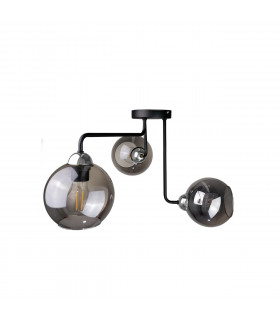 Cosmo Multi Arm Semi Flush Ceiling Light Black, Silver, 50cm, 3x E27