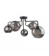 Cosmo Multi Arm Semi Flush Ceiling Light Black, Silver, 70cm, 5x E27