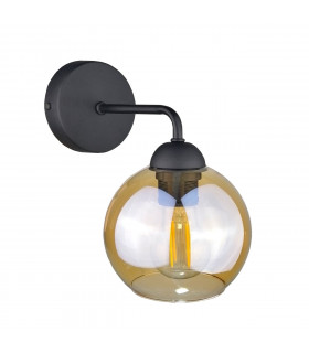 Melle Dome Wall Lamp Black, 23cm, 1x E27