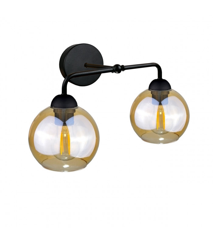 Melle Wall Lamp Black, 23cm, 2x E27