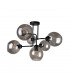 Cosmo Multi Arm Semi Flush Ceiling Light Black, 55cm, 6x E27