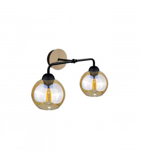 Melle Wall Lamp Wood, 23cm, 2x E27