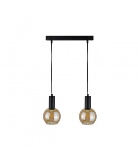 Jantar Bar Pendant Ceiling Light Black, 50cm, 2x E27