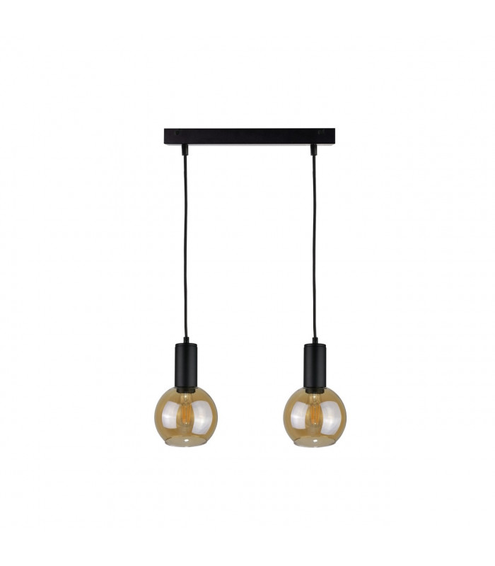 Jantar Bar Pendant Ceiling Light Black, 50cm, 2x E27