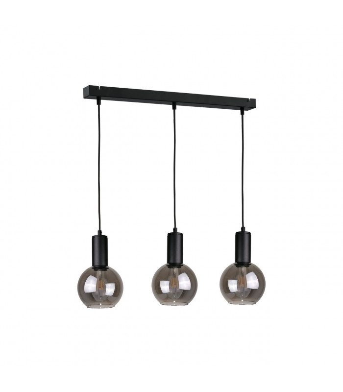 Supra Bar Pendant Ceiling Light Black, 60cm, 3x E27