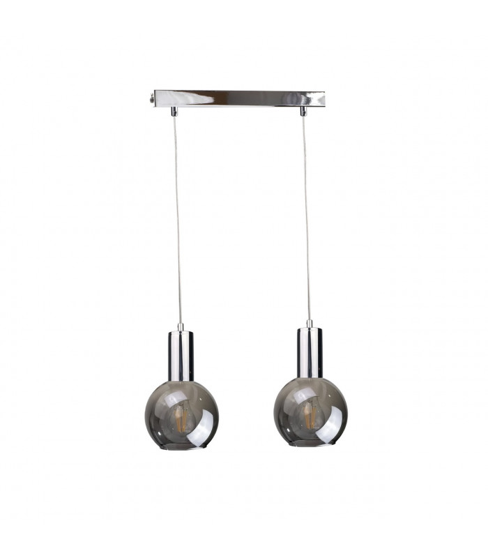 Supra Bar Pendant Ceiling Light Silver, 50cm, 2x E27