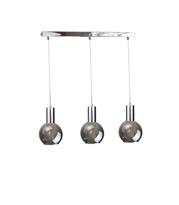 Supra Bar Pendant Ceiling Light Silver, 60cm, 3x E27