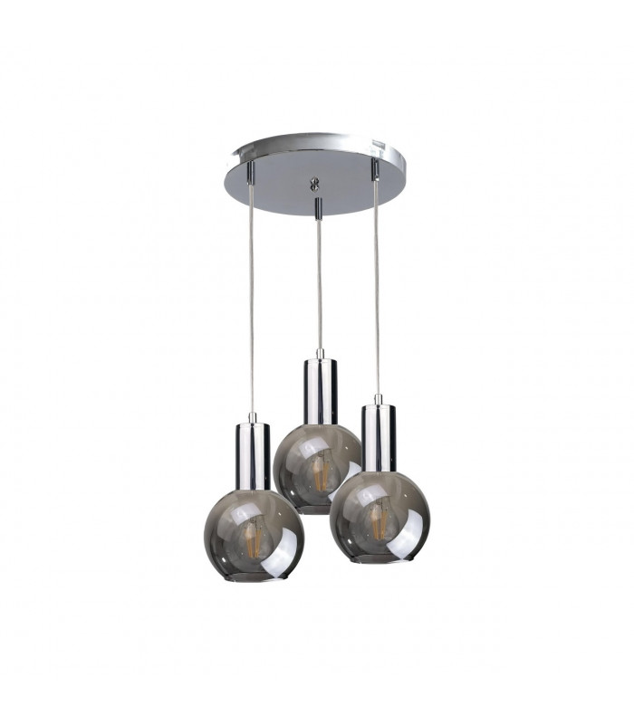Supra Cluster Pendant Ceiling Light Silver, 30cm, 3x E27