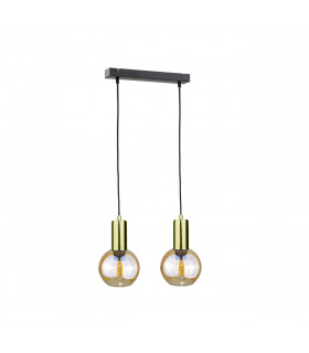 Jantar Bar Pendant Ceiling Light Gold, 50cm, 2x E27