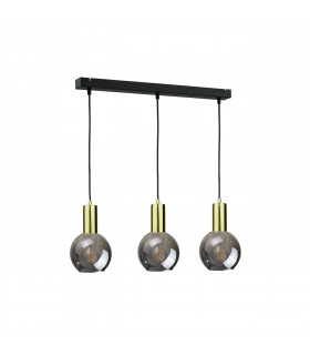 Supra Bar Pendant Ceiling Light Black, Gold, 60cm, 3x E27