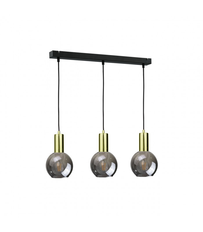 Supra Bar Pendant Ceiling Light Black, Gold, 60cm, 3x E27