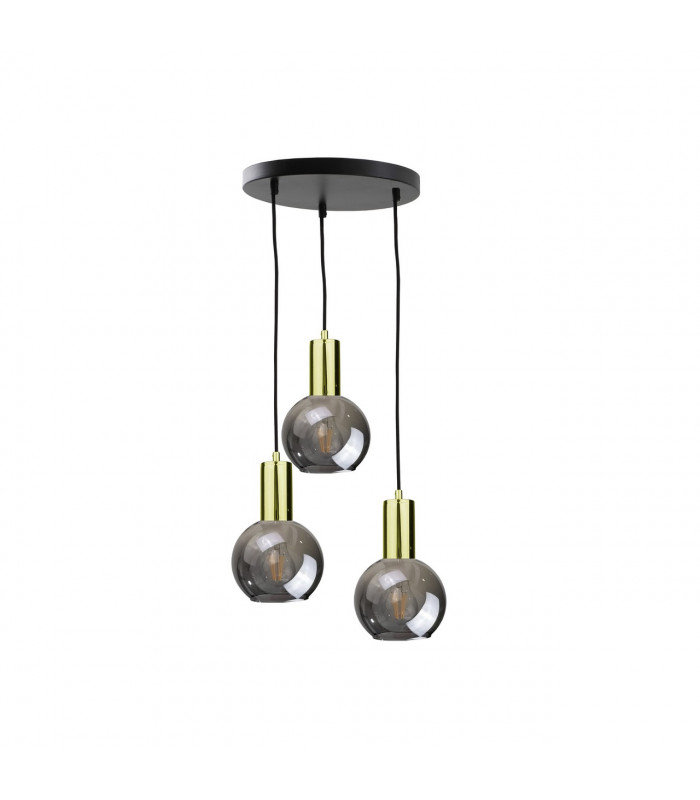 Supra Cluster Pendant Ceiling Light Black, Gold, 30cm, 3x E27
