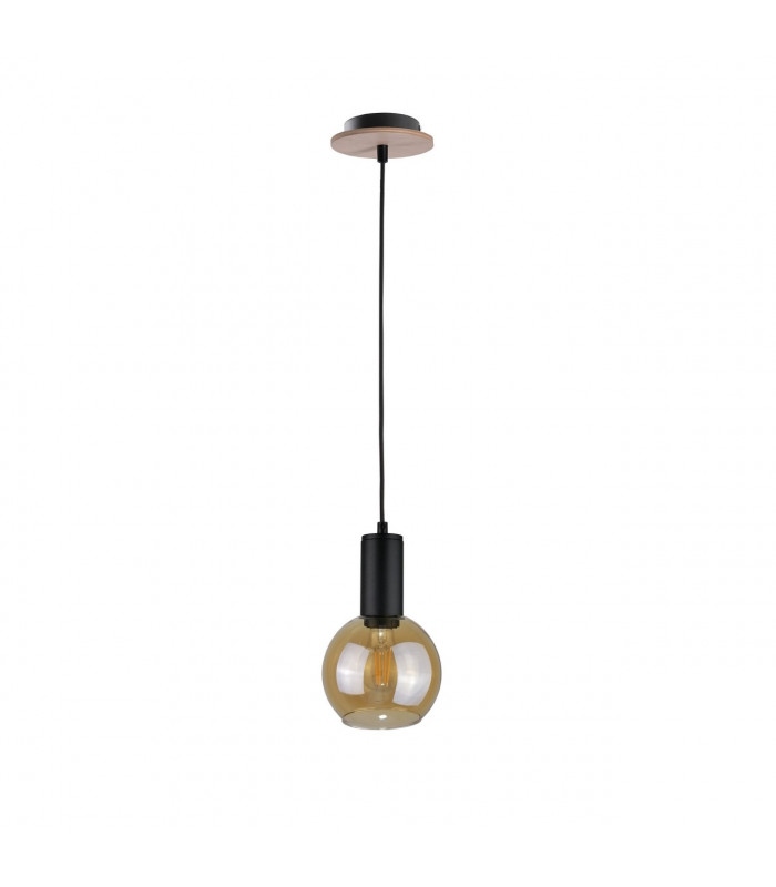 Jantar Dome Pendant Ceiling Light Wood, 15cm, 1x E27